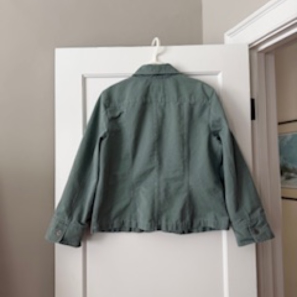 J.Jill Sage Green Button-Front Utility/Barn Jacket - Size L - Picture 2 of 5